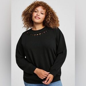 Torrid Black Sweater with Cutout Detail
